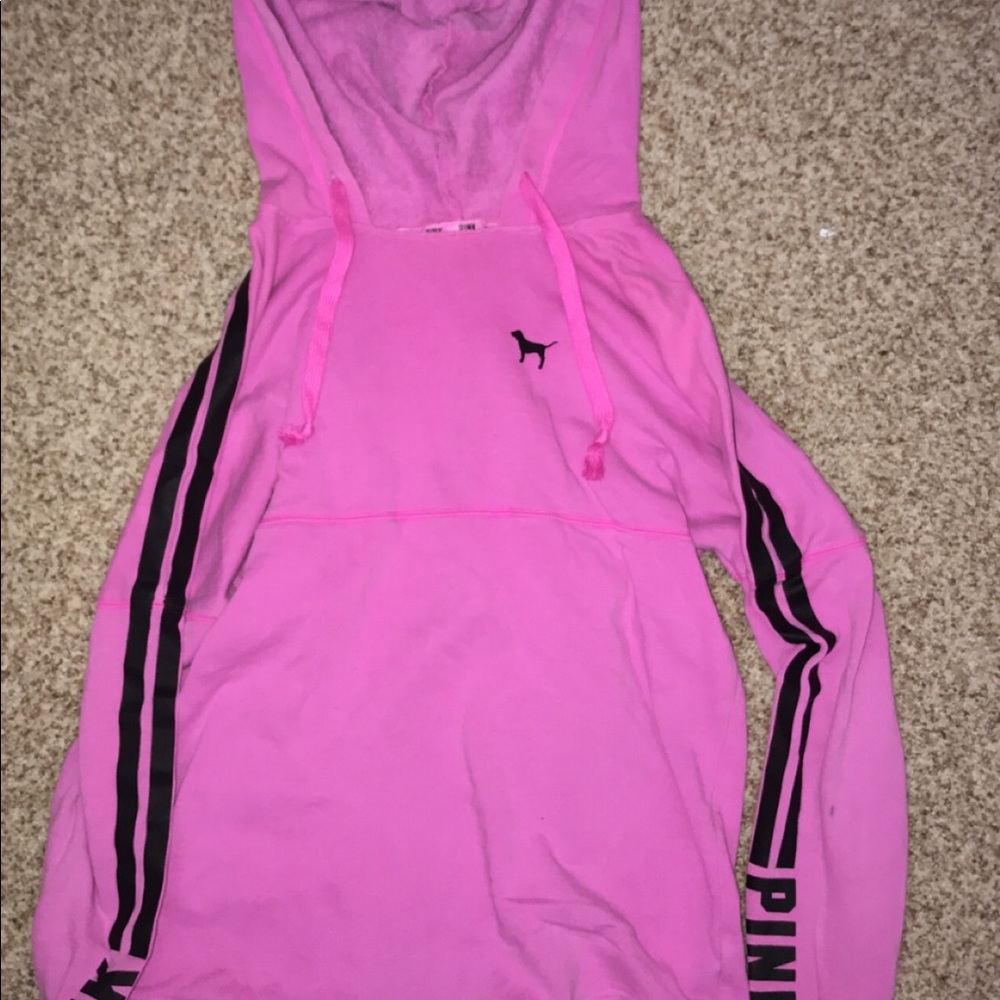 PINK hoodie with black accents